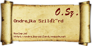 Ondrejka Szilárd névjegykártya